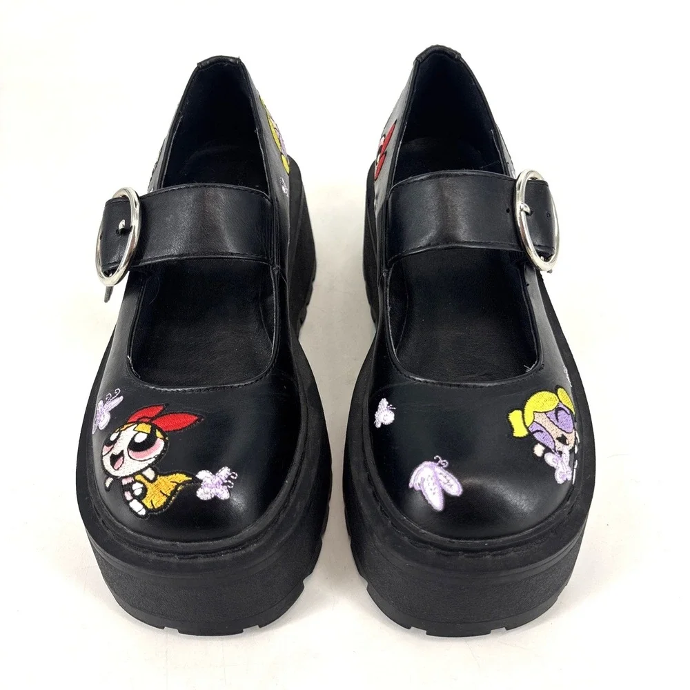Dolls Kill Power Puff Girls Power Play Mary Janes Size 5 Platform Shoes Black